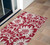 2' X 3' Burgundy and White Floral Washable Non Skid Indoor Outdoor Area Rug