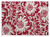 2' X 3' Burgundy and White Floral Washable Non Skid Indoor Outdoor Area Rug