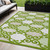 5' X 8' Lime Green And Ivory Trellis Washable Indoor Outdoor Area Rug