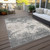 3' X 5' Gray And Beige Abstract Washable Indoor Outdoor Area Rug - Gray, Beige