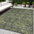 5' X 8' Moss Green and Gray Oriental Washable Non Skid Indoor Outdoor Area Rug