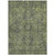 5' X 8' Moss Green and Gray Oriental Washable Non Skid Indoor Outdoor Area Rug