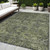5' X 8' Moss Green and Gray Oriental Washable Non Skid Indoor Outdoor Area Rug