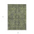 5' X 8' Moss Green and Gray Oriental Washable Non Skid Indoor Outdoor Area Rug