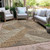 3' X 5' Brown And Ivory Floral Washable Indoor Outdoor Area Rug Transitional Style - Brown, Ivory Color