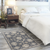 3' X 5' Blue And Beige Oriental Power Loom Non Skid Area Rug