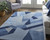 9' X 12' Blue And Silver Wool Mosaic Hand Tufted Area Rug