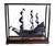 32" Black Solid Wood Hand Painted Black Pearl Pirate Medium Display Case Model Boat