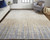 12' X 15' Tan And Blue Abstract Distressed Area Rug