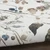 6' X 9' Ivory Green and Red Floral Power Loom Washable Non Skid Area Rug Cotton Blend