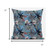 18” Black Blue Tropical Suede Throw Pillow