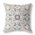 16" X 16" Off White And Blue Floral Blown Seam Suede Throw Pillow - 606114085232