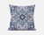 16" Light Blue Gray Floral Boho Suede Throw Pillow