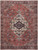 5' X 7' Blue and Red Oriental Power Loom Distressed Washable Non Skid Area Rug