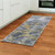 8' Gray Yellow And Purple Abstract Runner Rug