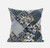 18" Black Yellow Floral Suede Throw Pillow