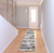 8' Gray And Charcoal Geometric Runner Rug Polyester Decor