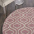 5' Gray Round Moroccan Power Loom Area Rug Polypropylene Decor