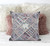 20” Gray Pink Patch Suede Throw Pillow