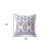 18" X 18" White And Purple Stencil Blown Seam Suede Throw Pillow
