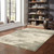 7' X 9' Beige And Ivory Abstract Shag Area Rug