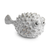 6" White Ceramic Puffer Fish Tabletop Sculpture