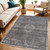 5' X 7' Gray Medallion Non Skid Area Rug