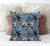 16” Black Blue Tropical Suede Throw Pillow