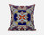 16” Red Blue Geo Tribal Suede Throw Pillow