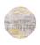 5' Gray and Yellow Round Abstract Non Skid Area Rug