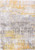 5' Gray and Yellow Round Abstract Non Skid Area Rug