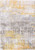 5' Gray and Yellow Round Abstract Non Skid Area Rug