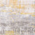5' Gray and Yellow Round Abstract Non Skid Area Rug