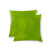 Set of Two Lime Green Cowhide Throw Pillow