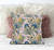 18” Blue Gold Tropical Suede Throw Pillow