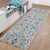 6' Charcoal and Gray Floral Power Loom Runner Rug