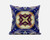 18” Indigo Cream Geo Tribal Suede Throw Pillow