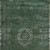 9' X 13' Gray and Green Medallion Non Skid Area Rug 100% PET