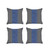 Set Of Four 18" X 18" White And Blue Houndstooth Zippered Handmade Polyester Throw Pillow