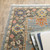 12' Blue And Gray Genuine Wool Oriental Runner Rug With Fringe
