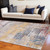8' X 11' White Abstract Non Skid Area Rug