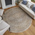 8' Tan Brown And Gray Medallion Distressed Round Rug