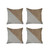 Set Of 4 White And Tan Diagonal Pillow Covers