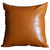 Set of Four 17" Brown Faux Leather Throw Pillows