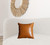 Set of Four 17" Brown Faux Leather Throw Pillows
