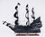 24" Black Solid Wood Hand Painted Model Boat Tabletop Sculpture