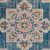 9' X 12' Blue Rust And Beige Medallion Area Rug