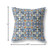 18" Blue Orange Cloverleaf Boho Suede Throw Pillow