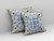 20" X 20" Off White And Blue Floral Blown Seam Suede Throw Pillow