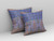 18" X 18" Purple And Blue Stencil Blown Seam Suede Throw Pillow